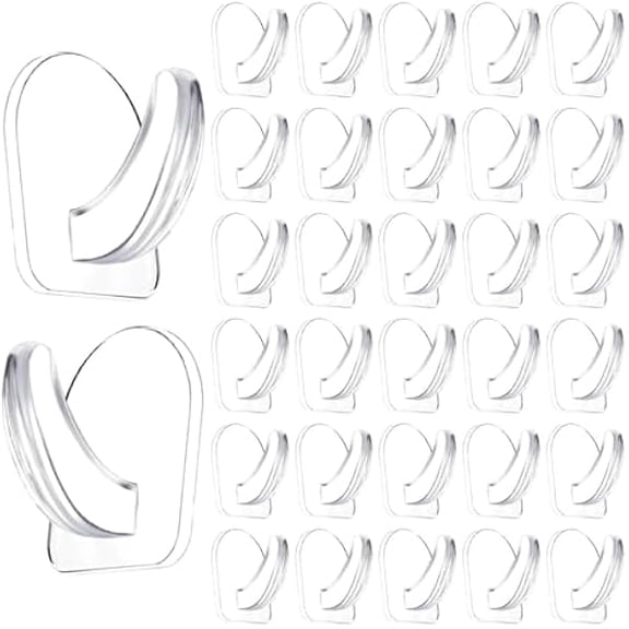 36 Pieces Clear Adhesive Wall Hooks for Hanging, Transparent Sticky Hooks Small Seamless Command Hooks for Kitchen Bathroom Bedroom Office - Heavy Duty Wall Hangers Without Nails Self-A