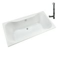 thumbnail image 4 of Streamline N-4460-766-CH 60 in. x 32 in. Acrylic Soaking Drop-In Bathtub in Glossy White, With External Drain in Polished Chrome, 4 of 13