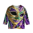 CLOISE Purple Mardi Gras Shirts for Girls 3/4 Sleeve Boys Toddler Crew ...