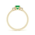 thumbnail image 2 of ANGARA Natural Cushion Emerald and Diamond Three Stone Ring in 14K Yellow Gold for Women (Size-5mm) | May Birthstone, Birthday, Anniversary, Jewelry Gift for Women | Natural Emerald Ring, 2 of 11