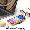 thumbnail image 3 of Magnetic Case for iPhone 12 6.1 inch, Bi-Color Case Compatible with MagSafe Charger Clear Cover with Camera Lens Protector Soft Silicon Phone Case - Orange Yellow, 3 of 14