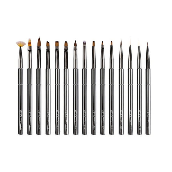 dianhelloya Nail Art Tools Nail Art Pen Easy to Use Apply Smoothly Metal Magnetic Body Brass Pen Bucket Flexible Bristles Manicure Art Wear-resistant Nail Art Constructor Pen Girls Gift