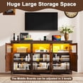 thumbnail image 5 of ChVans LED Farmhouse TV stand for up to 75" TVs with Power Outlet, 65" Large Entertainment Center Console Table, 33.5" Tall Rustic Media Console w/Storage Shelves for Living Room, 5 of 8