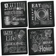 thumbnail image 2 of Gango Home Decor Chalkboard Kitchen Sign Wall Art; Four Black & White 16x16in Hand-Stretched Canvases, 2 of 8
