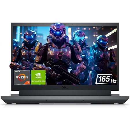 Dell G15 5535 Gaming Laptop , 15.6" FHD Display, AMD Ryzen 7 7840HS, 16 GB DDR5 RAM, 512 GB PCIe SSD, NVIDIA GeForce RTX 4060, Backlit Keyboard, Windows 11 Home, Dark Shadow Gray