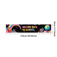 thumbnail image 3 of Colorful School Supplies Themed Back to School Banner with Rainbow Globe Backpack and Stationery Elements for Classroom Decorations School Events Party Photo Backgrounds, 3 of 4