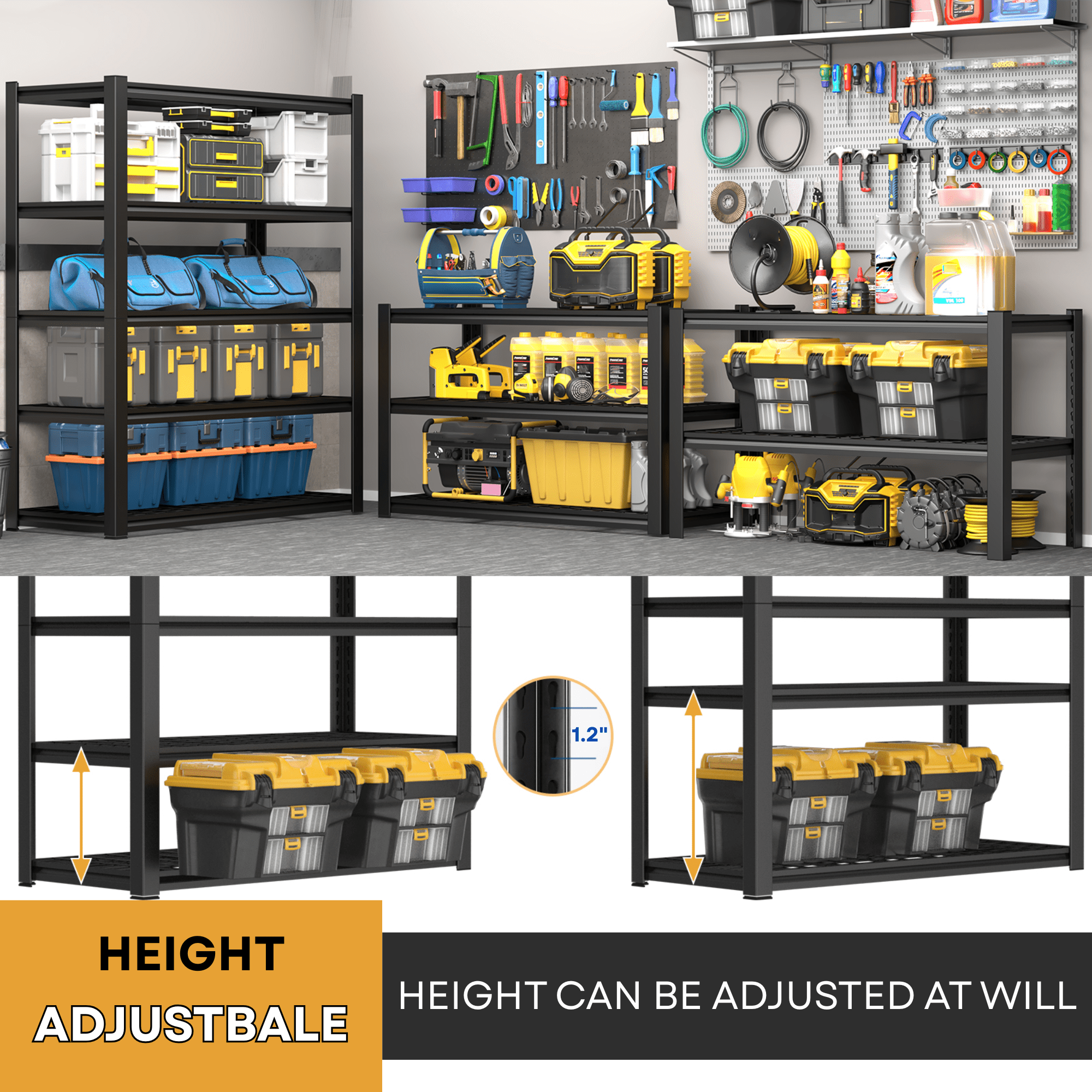 TrumanPick 2500LBS Metal Storage Shelves 48