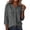 Dark Gray, variant on Duoif Women's V Neck Button 3/4 Sleeve Linen Blouse Loose Fit Solid Color Summer Top 2026, Burgundy, L