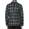 thumbnail image 3 of INSPIRE CHIC Plaid Blazers for Men's Contrasting Color Notch Lapel Two Button Sports Coat S Black, 3 of 5