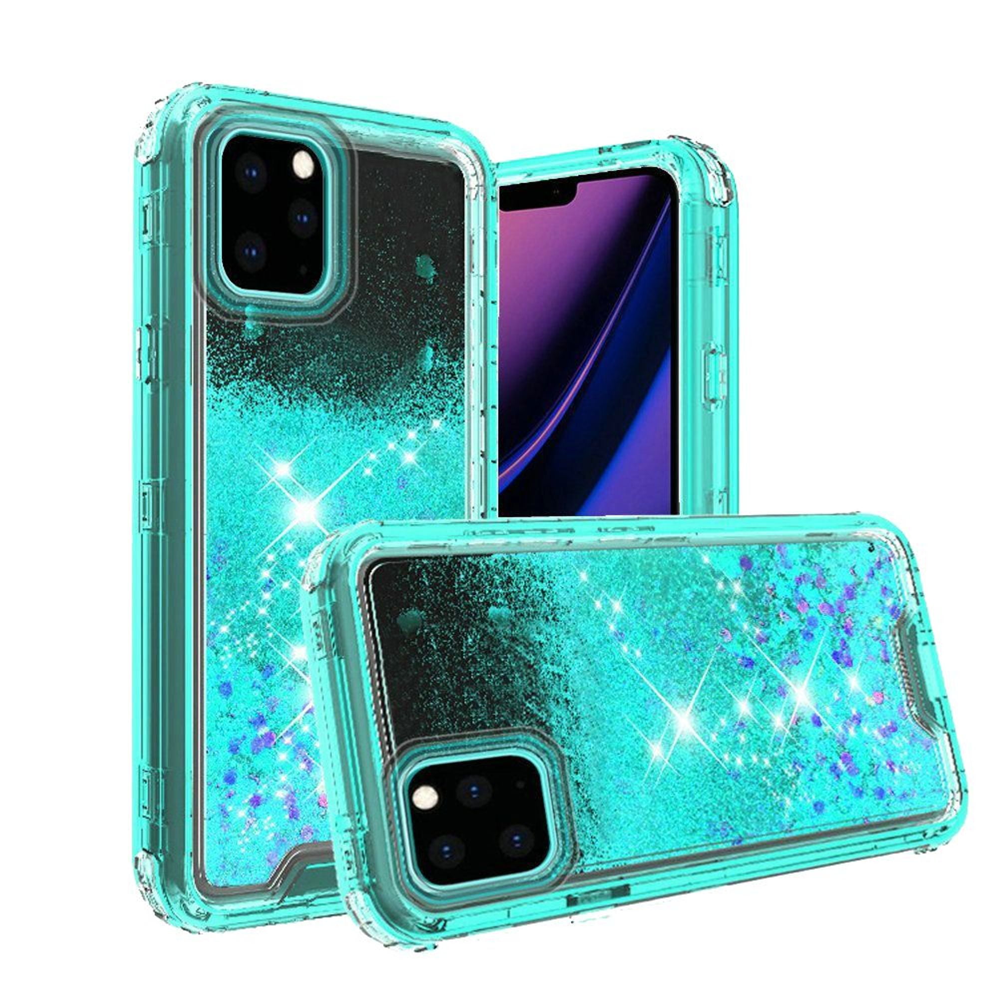 Apple iPhone 11 Pro Max Case, by Insten 3in1 Liquid Glitter Dual Layer Hybrid PC/TPU Rubber Case