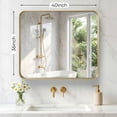 thumbnail image 2 of Gianna Anti-Fog Bathroom Wall Mirror – 36" x 40" Shatterproof Vanity Mirror with Rectangular Metal Frame, Gold, 2 of 5