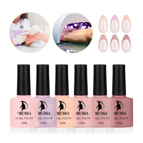 Esmaltes Para Uñas Gama De Gelish Semipermanente Mussa x 6 unidades Uv The New Nude Mussa 10 ml