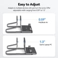 thumbnail image 3 of TECKNET BASICS Vertical Laptop Stand, Adjustable Aluminum Holder fits up to 17.3" Laptops, Non-Slip Silicone Base for MacBook/Dell/HP - Silver, 3 of 8