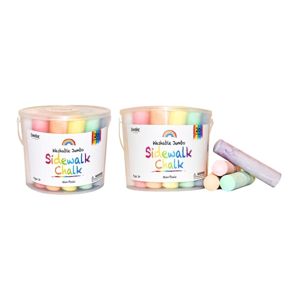2 Pack CocoNut Outdoor Jumbo Sidewalk Chalk, 40 Pieces
