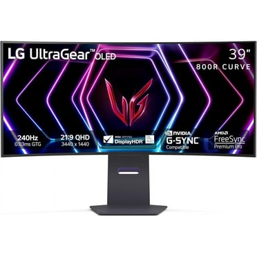 LG 39.6" 240 Hz OLED WQHD Gaming Monitor FreeSync Premium Pro & G-Sync Compatible DCI-P3 98.5% (CIE1976) HDMI, DisplayPort, USB, Audio UltraGear 39GS95QE-B