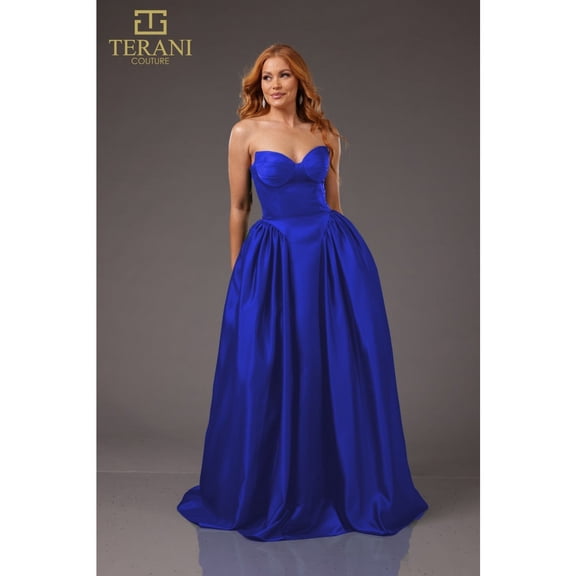 Terani Couture 251P4066 Strapless Embellished Ball Gown Prom 2026 and Formal Events Royal Blue 16