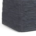 thumbnail image 4 of Pemberly Row Pouf Carré Bohème en Cuir Véritable Tissé Bleu Foncé, 4 of 7