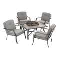 thumbnail image 2 of Mainstays Holten Ridge 5-Piece Tile-Top Fire Pit Chat Set with Gray Cushions, 2 of 8