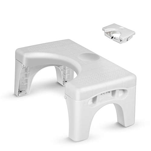 Folding Toilet Stool Convenient and Compact Squatting Stool Creative Non-Slip Toilet Seat Footstool Enow Multi-Function Foldable 7 Height Squatting Toilet Step Stool Fit for All Toilets