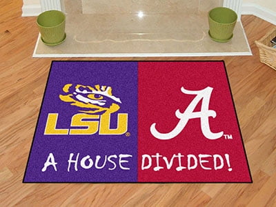 NCAA House Divided Black LSU/Alabama Rug 34 x 45/Small 