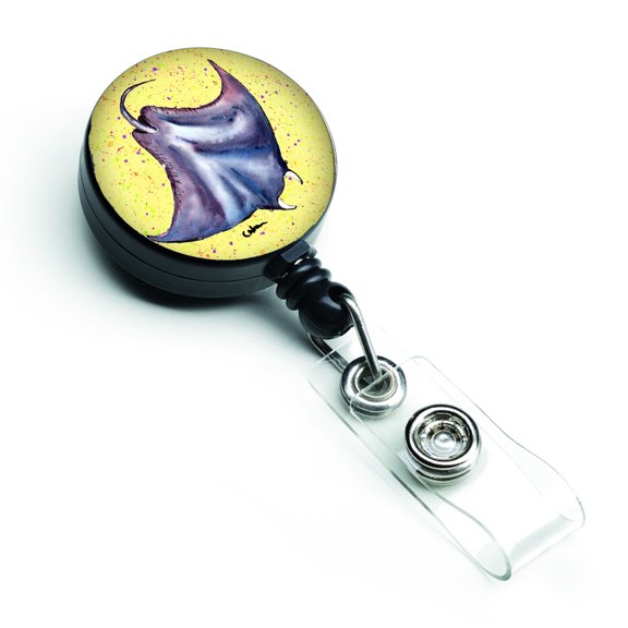 Caroline's Treasures 8531BR Stingray on Yellow Retractable Badge Reel, Belt Clip, Multicolor