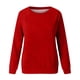 thumbnail image 3 of Qucoqpe - Sudadera informal de manga larga para mujer, cuello redondo, bonito jersey de color liso, tops holgados, ropa de otoño en liquidación, 3 of 5