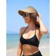 thumbnail image 2 of Sombrero para el sol de ala ancha para mujer, sombrero de sombrilla de paja para la playa que protege la cara en verano, para viajes y actividades al aire libre JFHHH pequeña, 2 of 5