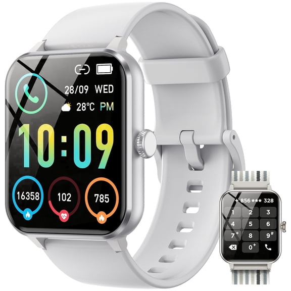 IOWODO Smart Watch for Android and iPhone, 1.85" Smartwatch for Women Men with Bluetooth Calling, Message Notifications, AI Voice Assistant, 100 Sports Modes, Fitness Tracker