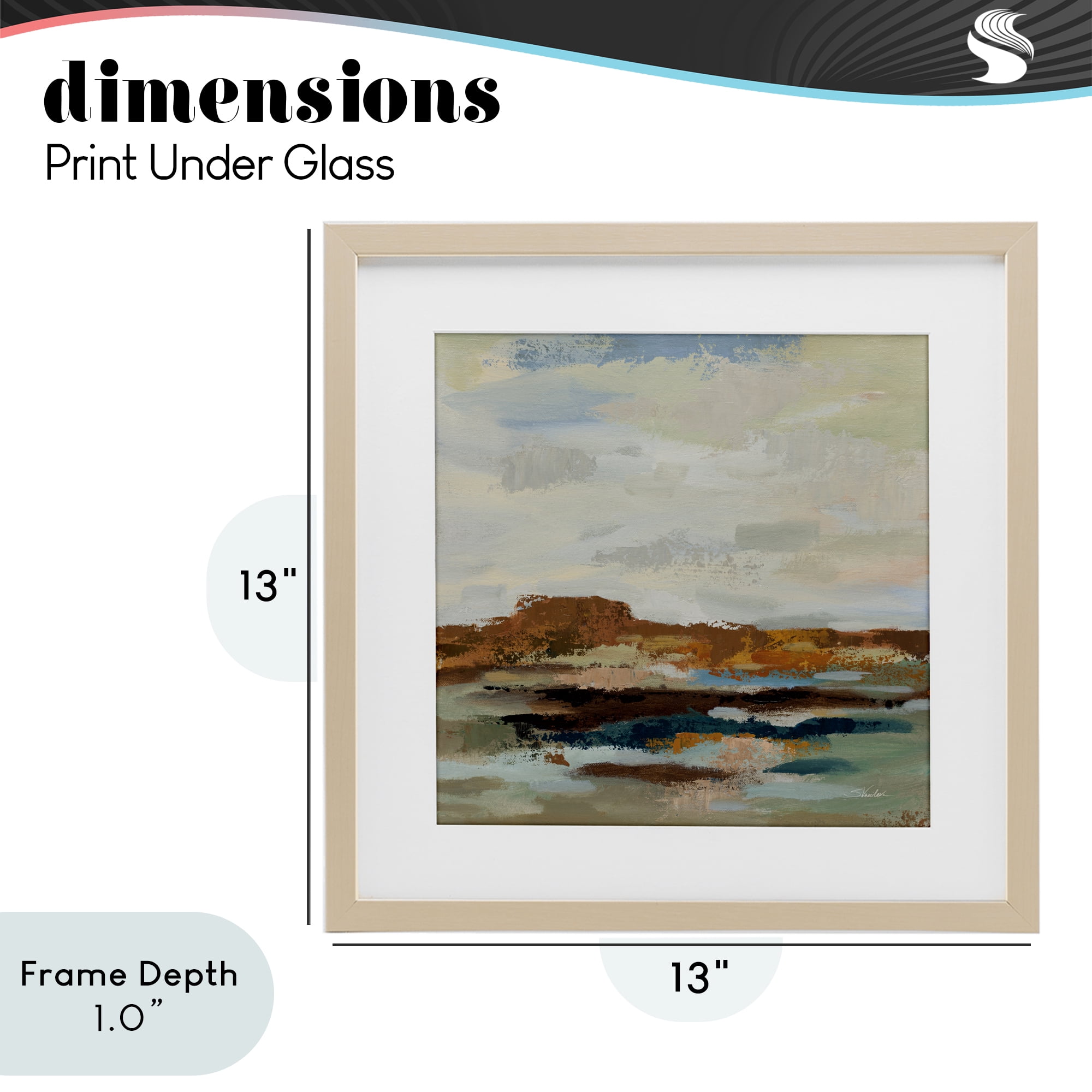 Stupell Industries American West Abstract Birch Framed Print Under Glass, design by Silvia Vassileva