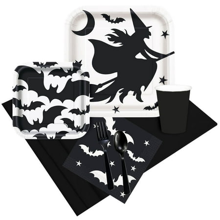 Black Bats Halloween Party Pack for 8