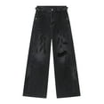 thumbnail image 6 of Distressed Baggy Loose Fit Denim Jeans with Raw Hem for Men Durable Everyday Casual Streetwear Fashion and Comfortable, 6 of 6