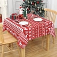 thumbnail image 1 of FairOnly Square Boho Christmas Tablecloth Waterproof Holiday Decorative Table Cover for Outdoor Indoor Party Kitchen Dining Room, 52"x52", Red, 1 of 8