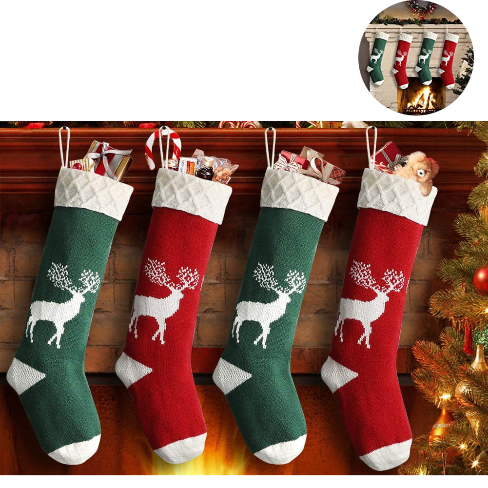 Personalized Family of 4 Fireplace Stockings Christmas Ornament Personalized Fireplace Ornament With 4 Stockings
