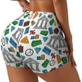 thumbnail image 2 of Vsdgher Art Of Livings print Workout Shorts for Women Seamless Soft Smooth Gym Yoga Scrunch Active Exercise Fitness Shorts, 2 of 8