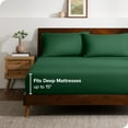 thumbnail image 3 of Bare Home Ultra-Soft Fitted Sheet + Pillowcase Set - Premium 1800 Collection - Deep Pocket - King, Forest Green, 3 of 7