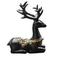 thumbnail image 2 of Figura de ciervo para coche, estatua de escritorio, regalo, recuerdos, colección, decoración de coche, minifigura creativa negro, 2 of 9