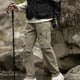 thumbnail image 1 of Pantalones largos de moda para hombre, casuales, de color sólido, con bolsillos y cremallera, cintura elástica, de poliéster., 1 of 7