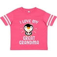 thumbnail image 3 of Inktastic I Love My Great Grandma with Cute Penguin and Hearts Girls Toddler T-Shirt, 3 of 5