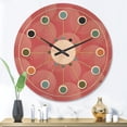 thumbnail image 2 of Designart 'Red Round Geometrical ' Mid-Century Modern Wood Wall Clock, 2 of 5