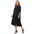 thumbnail image 3 of Pastel by Vivienne Women's Swing Midi Dress Plus Size Black X-Large, 3 of 4