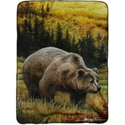 Hautman Bros Oversized Raschel Throw, Grizzly
