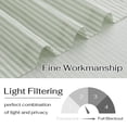 thumbnail image 4 of NICETOWN Linen Kitchen Curtains, Striped Print Farmhouse Window Drapes, Rod Pocket Semi Sheer Light Filtering Curtains for Cafe Bedroom Bathroom, Sage Green, 30"x24", 2 Panels, 4 of 6