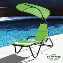 Hanging Chaise Lounger Chair Patio Porch Arc Swing Hammock Chair Canopy Outdoor [Green]