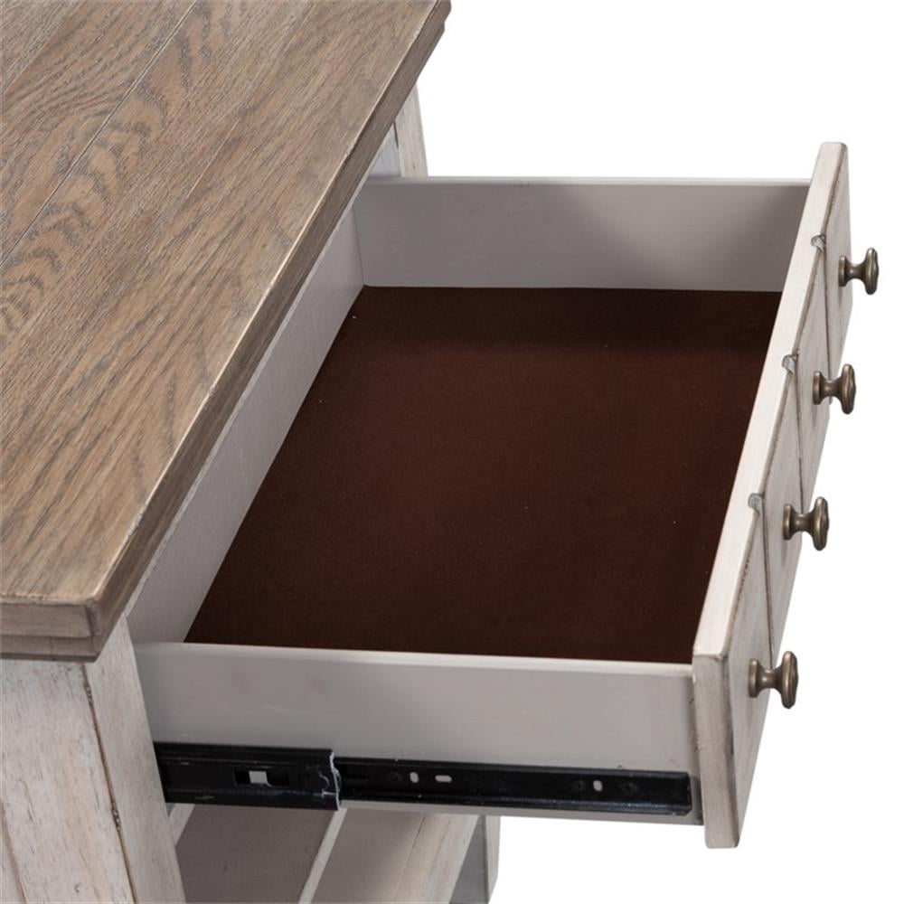 Pemberly Row Modern 1 Drawer Night Stand w/ Charging Station