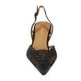 thumbnail image 4 of XYD Women Chic Rhinestone Woven Slingback Pumps Strappy Pointed Toe Kitten Heels Prom Party Formal Sandal Shoes Size 12 Black, 4 of 4