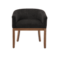 thumbnail image 2 of Tcbosik Modern Upholstered Barrel Dining Chair with Arm, Linen Kitchen Chair with Wood Legs, Easy Assembly, Black, 2 of 7