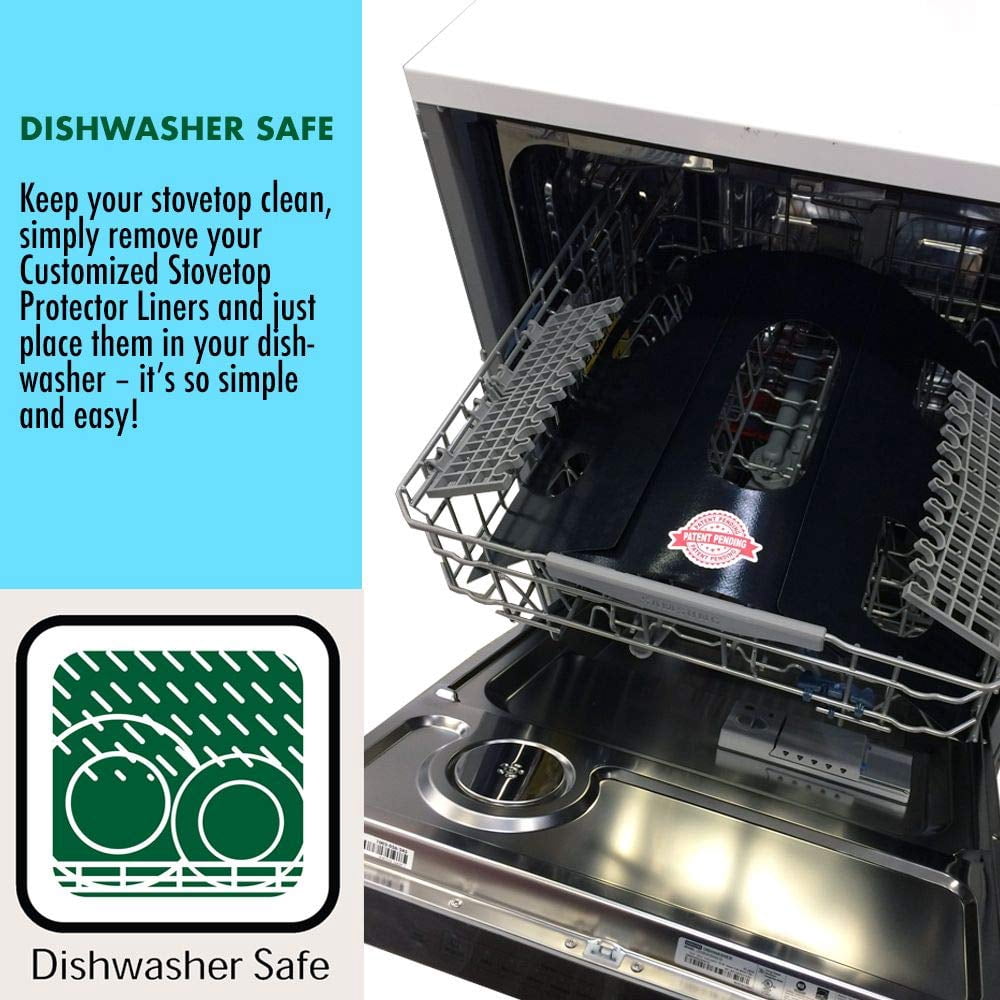 Stove Protector Liners Compatible with GE Stoves, GE Gas Ranges - Customized - Easy Cleaning Liners for GE Compatible Model C2S900P3M1D1