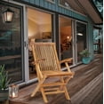thumbnail image 5 of Teak Wood California Folding Outdoor Patio Dining Arm Chair, A-Grade Teak Wood (set of 2), 5 of 5