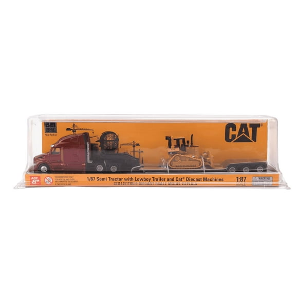 Diecast Masters 1:87 Peterbilt Model 579 UltraLoft Tandem Tractor with Lowboy Trailer and Cat D5M Dozer, Mfg. 84419