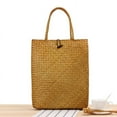 thumbnail image 1 of Nvzi Bolso de hombro tejido, bolso de mano tejido y bolso de cosméticos, bolso de mano tejido elegante para playa de verano, 13 x 0,59 x 17,72 pulgadas, color caqui oscuro, 1 of 5